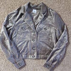 Calvin Klein Women's Metallic Gray Utility Jacket